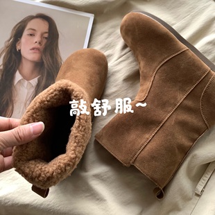 首尔初雪~糯叽叽雪地靴韩国冬季保暖加厚勃肯短靴马丁女学生ins潮