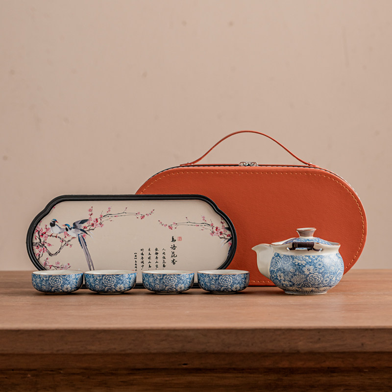 复古国潮便携旅行茶具套装一壶四杯旅行带精美茶盘精致中式收纳包,餐饮具,旅行茶具,淘宝优惠券,粉丝福利购,淘宝优惠卷