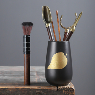 陶瓷茶道六君子套装功夫茶具配件六君子大全泡茶工具茶夹勺刀套组