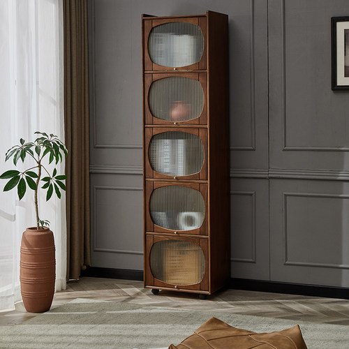 久沐森实木书柜窄立柜客厅杂志柜