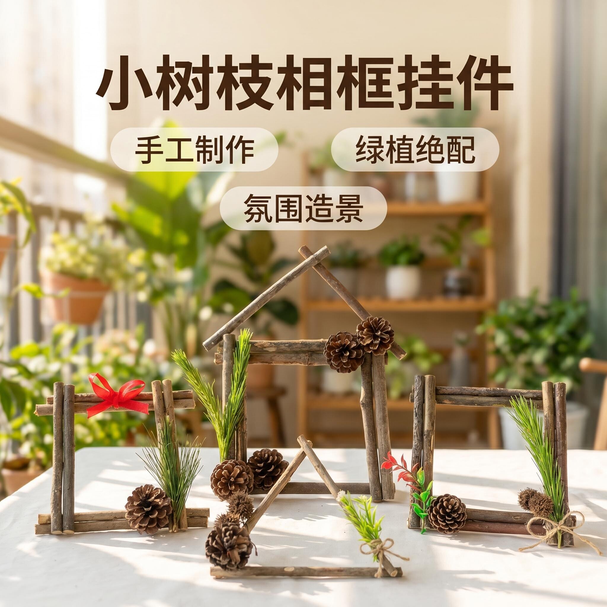 小树枝相框挂件墙面软装饰布置