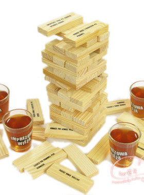 喝酒游戏道具积木斗技酒吧娱乐助兴叠叠高抽抽乐Drinking Game