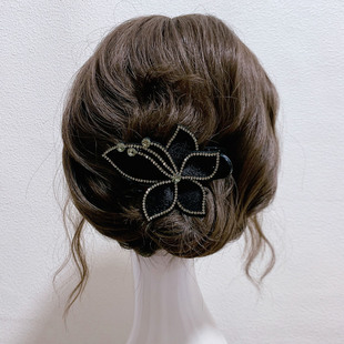 高端镶钻发夹女2025新款后脑勺一字夹发卡气质百搭马尾盘发鸭嘴夹