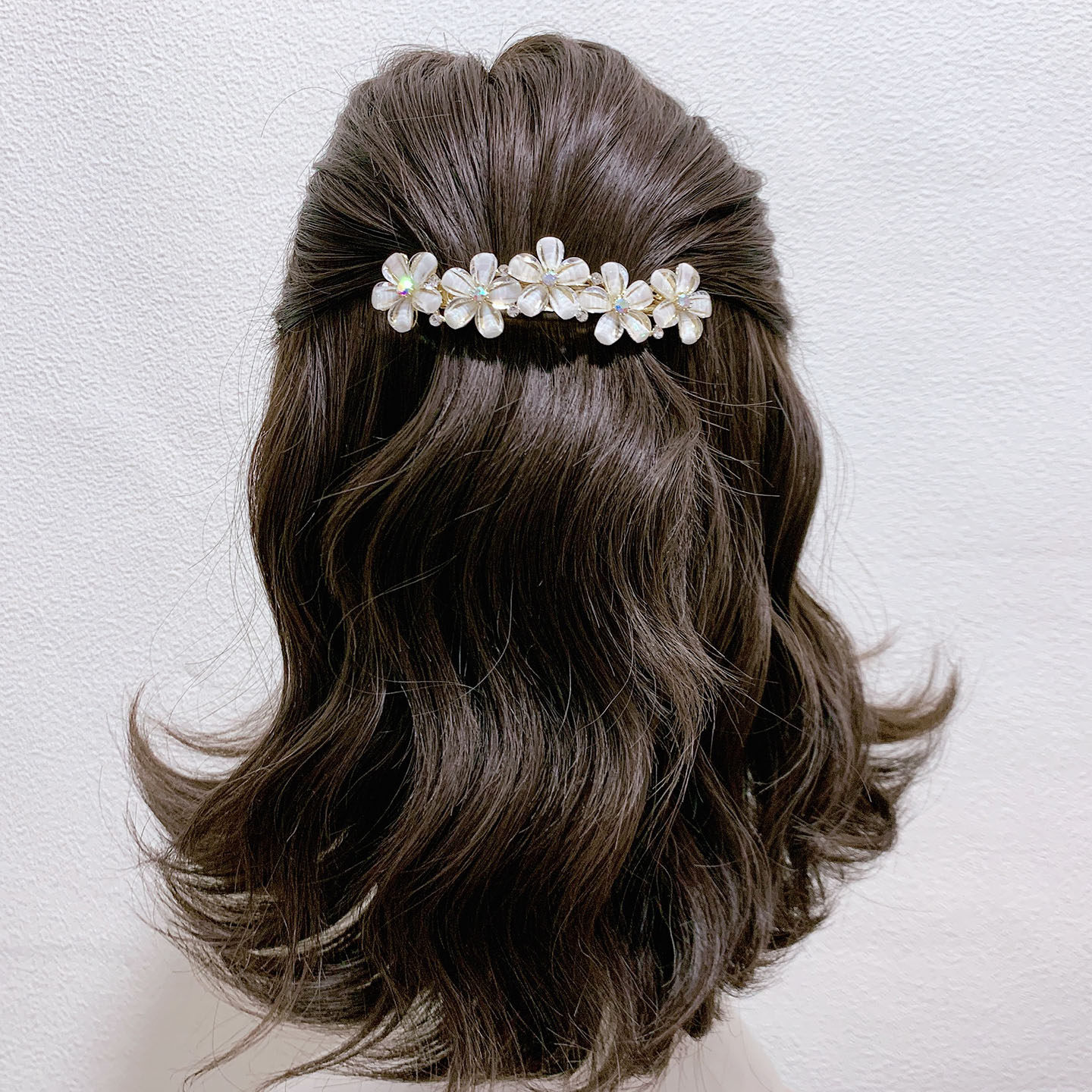 韩式小清新花朵发夹高级感后脑勺发卡2025新款半扎发弹簧夹顶夹女