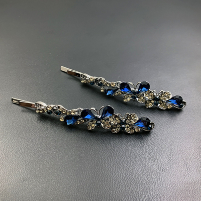 一字夹合金水钻日韩小蝴蝶一字夹