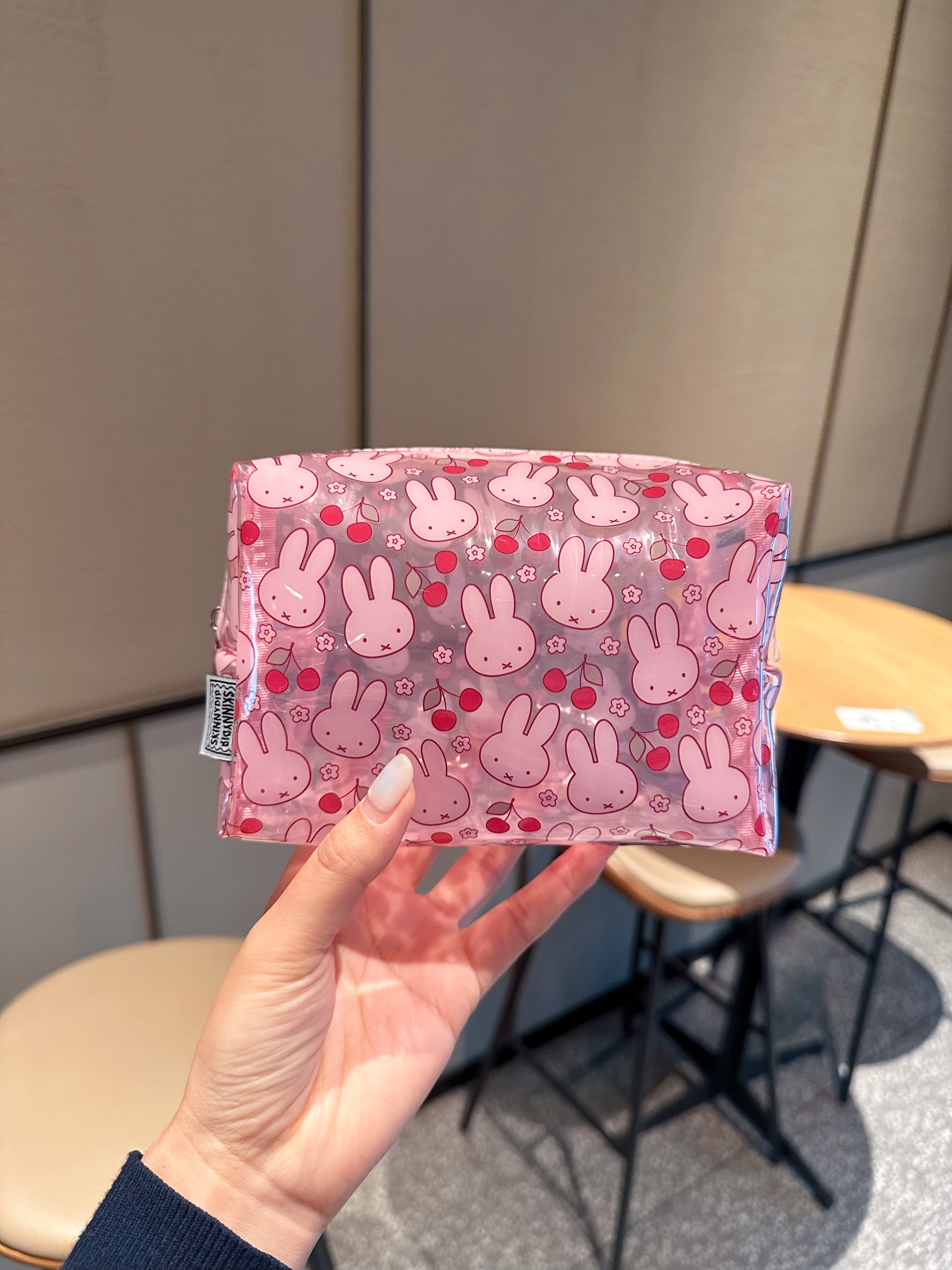 少女心新款印花MiffyPVC车厘子防水透明化妆包高颜值化妆品收纳包