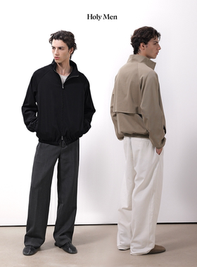 HolyMen | 25FW 轻奢牦牛绒混纺软糯宽松休闲哈林顿夹克外套