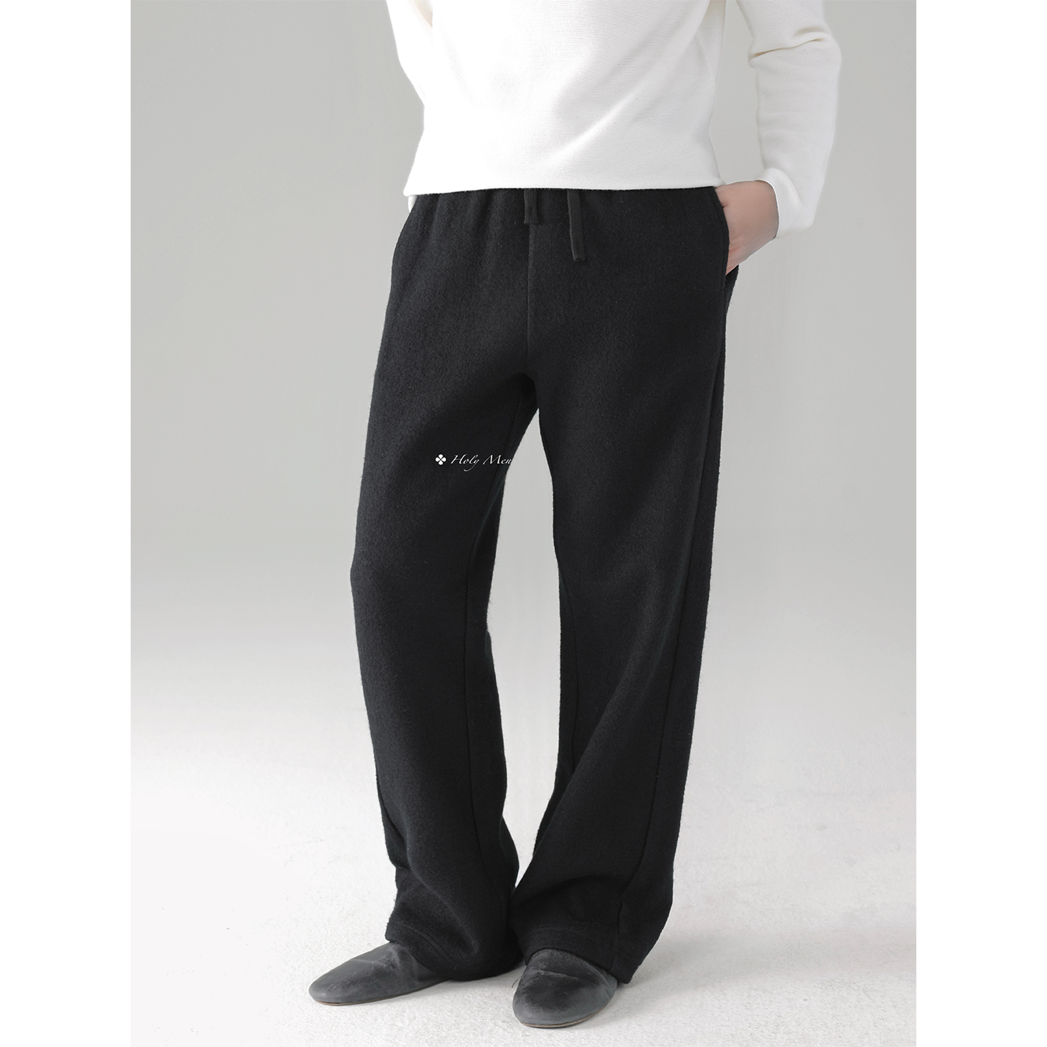 HolyMen羊毛秋冬直筒休闲卫裤