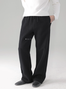 HolyMen ｜强缩绒感羊毛可调节脚口秋冬直筒休闲卫裤