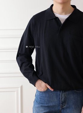 HolyMen | 25FW康赛妮羊绒松弛宽松翻领polo休闲针织长袖衫