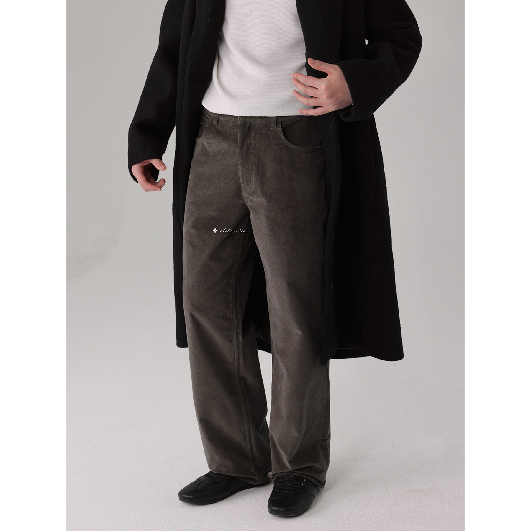 HolyMen羊绒定织灯芯绒休闲长裤