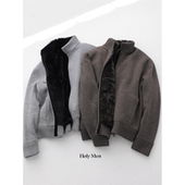 HolyMen ｜法国进口雷克斯幼兔皮毛一体康赛妮羊绒混纺外套