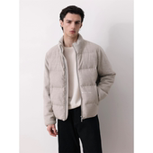 HolyMen ｜纯羊毛拼接针织肌理感鹅绒轻薄羽绒服外套