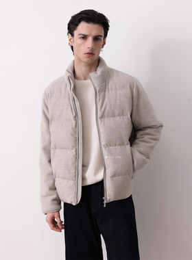 HolyMen ｜纯羊毛拼接针织肌理感鹅绒轻薄羽绒服外套