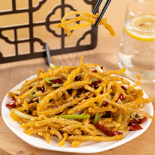 芝麻藕条洪湖莲藕丝油炸藕条300g酥脆藕丝空气炸锅炸香煸藕丝藕条