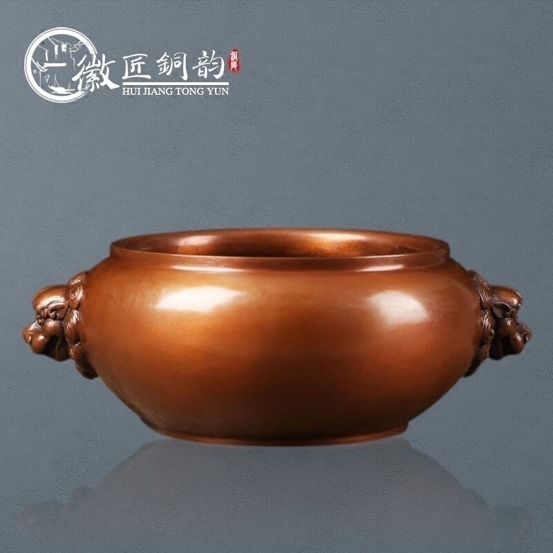 狮子紫铜香道大明宣德炉
