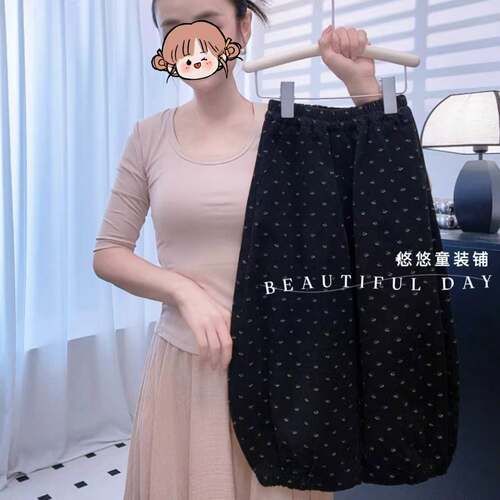 秋季女童碎花弯刀裤时尚新款春秋款