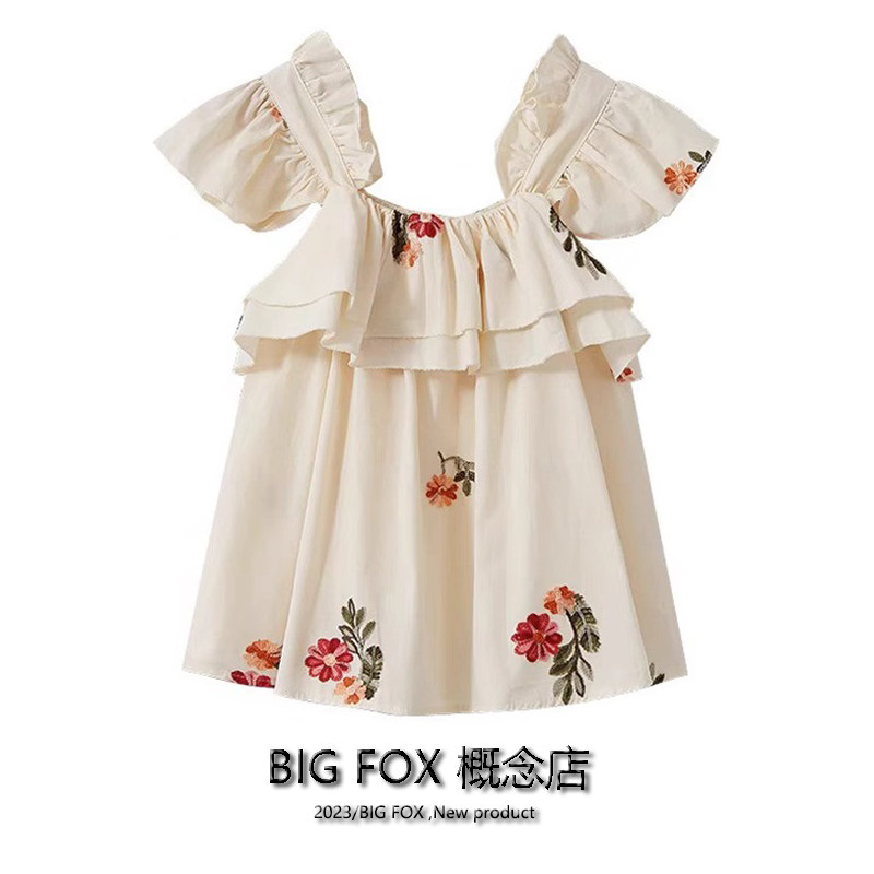 BIG FOX 도파민 스위트 플로럴 홀터 탑 여름 프렌치 쁘띠 러플 연령 감소 베이비 블라우스