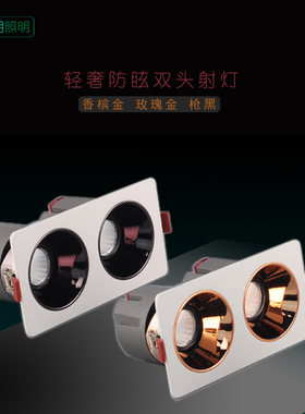 led客厅背景墙防眩光cob双头射灯