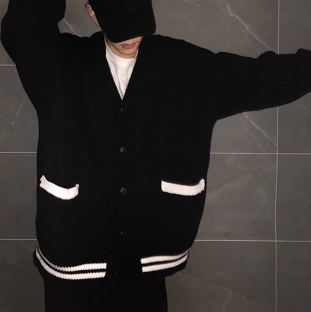 01H STUDIOS|HAOS KNITTED SWEATER CARDIGAN LOOSE MALE AND FEMALE STUDENTS CASUAL KOREAN VERSION OF THE SMALL FRAGRANCE DESIGN