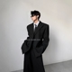 外套男秋季 黑沧社 轻奢收腰设计垫肩西装 高级感贵气黑色廓形西服