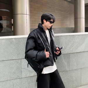 黑沧社/美式立领保暖黑色cleanfit棉服外套男冬季加厚短款棉衣潮