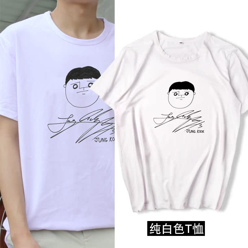 BTS防弹少年团自画像签名同款T恤百搭应援打歌服韩版男女时尚短袖