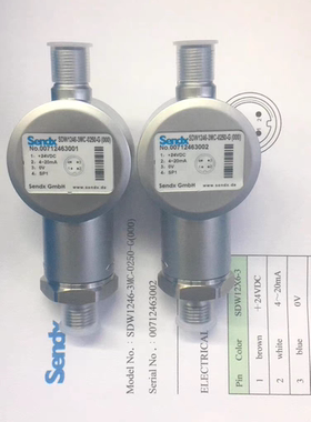德国Sendx压力传感器SDP6A45-B-400(000) 0-400Bar斯德克原装正品