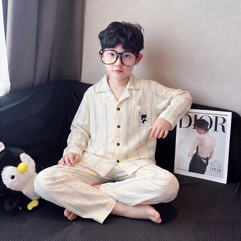 男孩云朵棉春秋季五岁冬天空调服男童小熊男童冬天空调服儿童睡衣