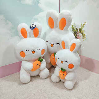 可爱抱胡萝卜兔公仔网红兔子毛绒玩具陪伴玩偶床上抱枕 儿童玩具