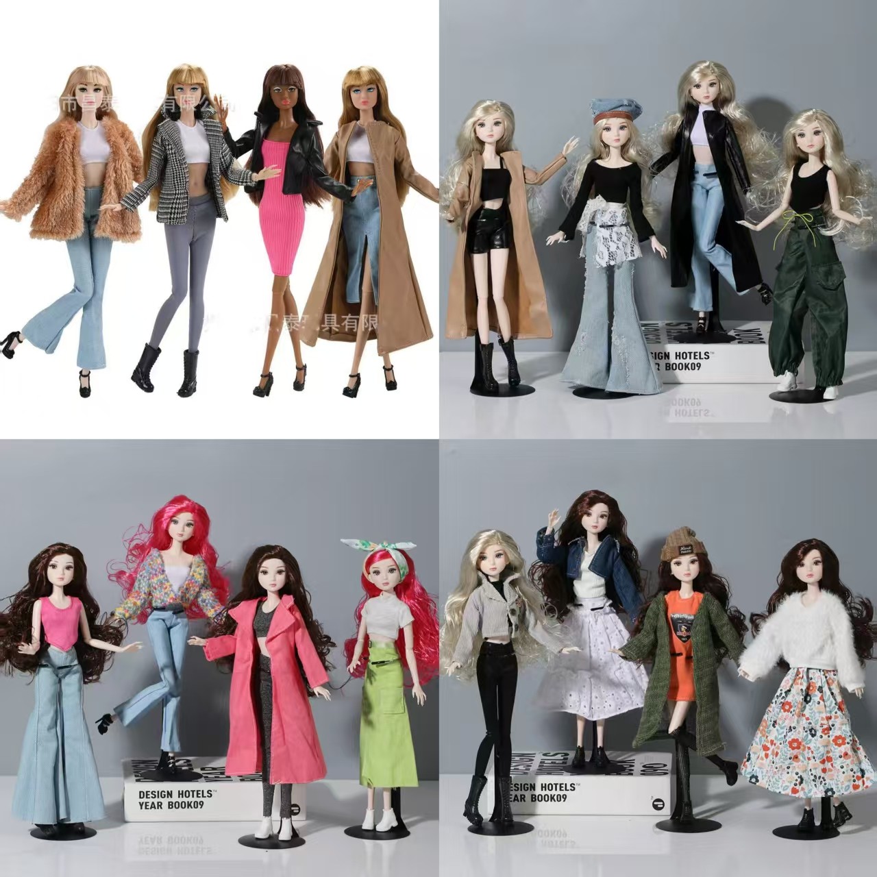 跨境32CM时尚巴比超模娃娃女孩换装衣服潮流娃衣多种款式时装玩具