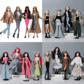 时装 跨境32CM时尚 式 衣服潮流娃衣多种款 玩具 巴比超模娃娃女孩换装