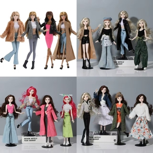 跨境32CM时尚巴比超模娃娃女孩换装衣服潮流娃衣多种款式时装玩具