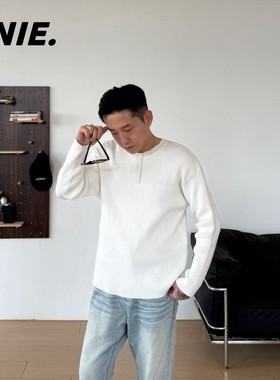 CNIE凡越【短款毛衣】老钱风小个子显高纯色毛衣针织衫男秋季