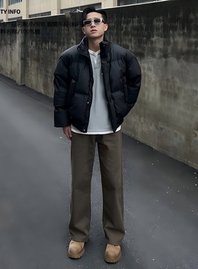 CNIE凡越【显高升级】原创美拉德直筒男裤牛仔裤小个子高腰裤宽松