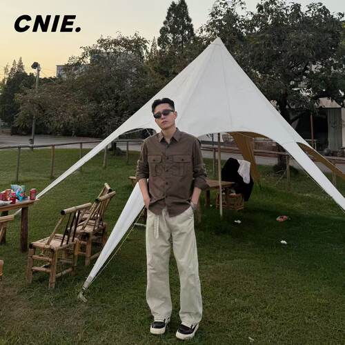 CNIE凡越【短款衬衫】小个子显高复古纯色长袖衬衫男