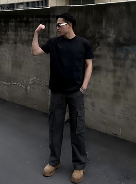 郑不凡CNIE凡越【不凡主推】小个子男装欧美纯色T恤索罗娜短袖