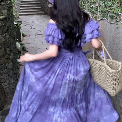 手工扎染8米重工纯棉大裙摆