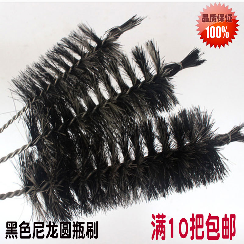 新品长柄尼龙瓶刷黑棕马毛管道细毛刷子内孔试管刷清洁玻璃管毛刷