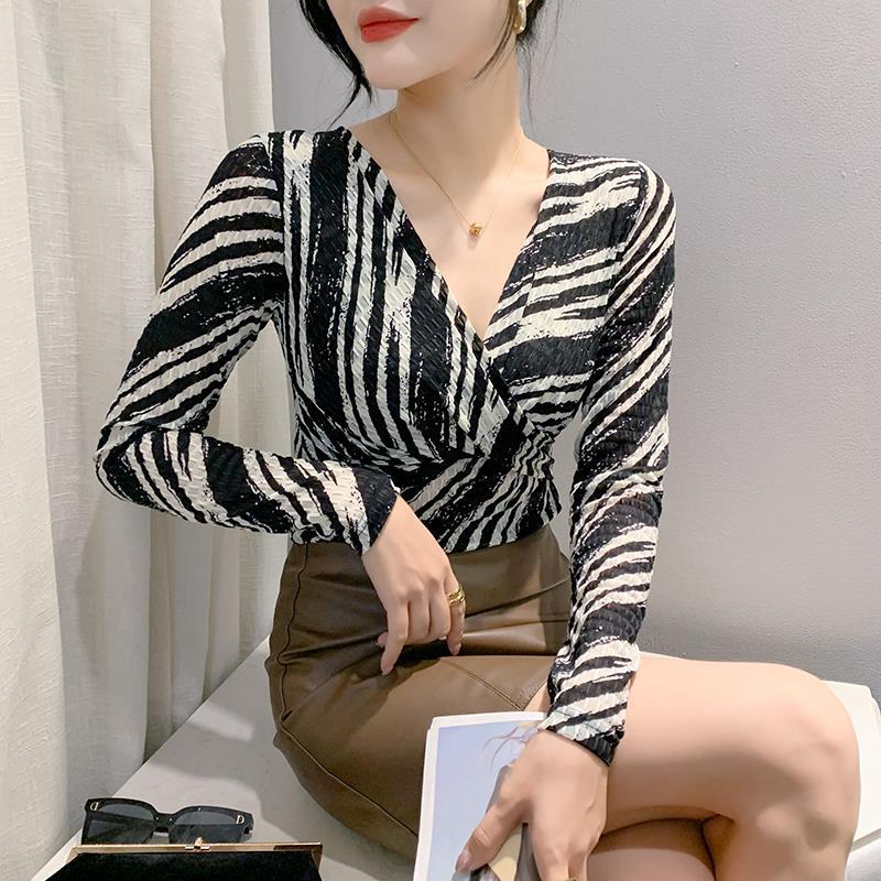 长袖休闲风网纱新款实拍秋季