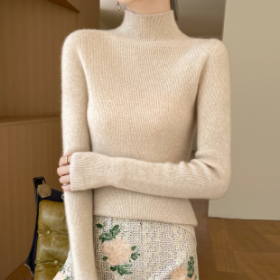 一线成衣外贸长袖 女修身 单件 毛衣半高领打底衫 秋冬女士针织衫