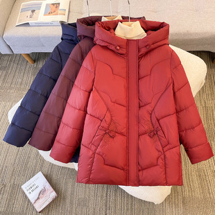 大码人冬季棉衣女胖人装中长款加厚保暖棉袄外套妈妈冬装棉服潮