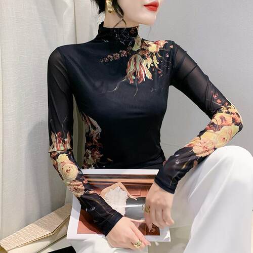 长袖休闲风网纱欧货欧货女装时