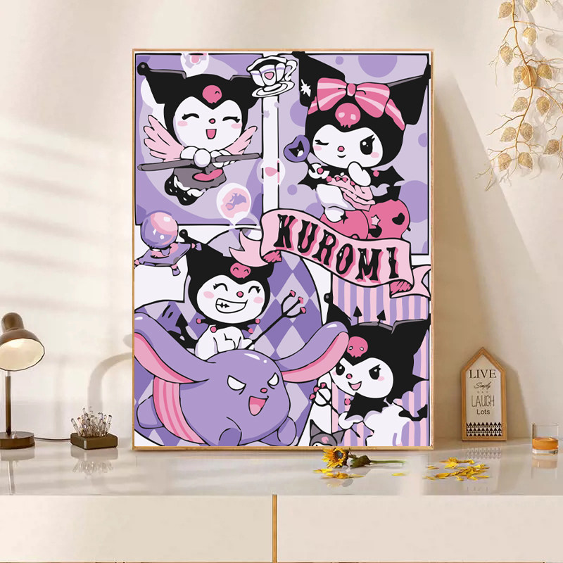 日系三丽鸥十字绣2025新款儿童手工diy点钻带相框卧室装饰画,居家布艺,钻石绣,淘宝优惠券,粉丝福利购,淘宝优惠卷