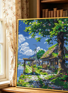 乡村古树溪流小屋2026新款钻石画