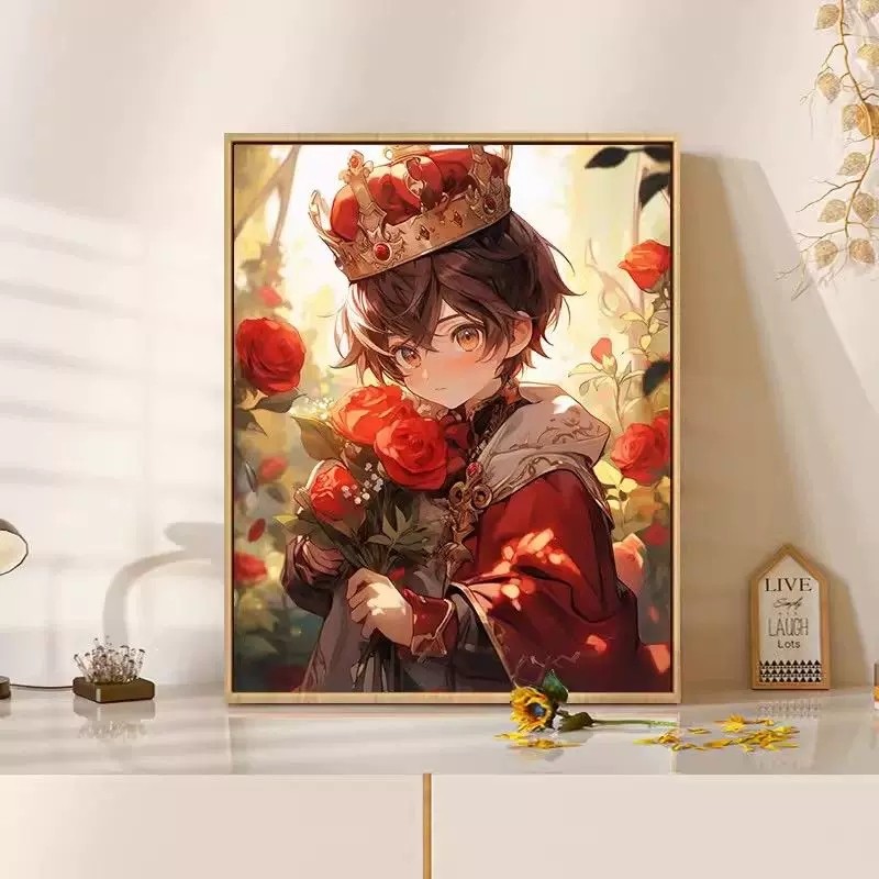 小王子抱玫瑰花钻石画2025新款满钻手工diy点贴画带框客厅十字绣,居家布艺,钻石绣,淘宝优惠券,粉丝福利购,淘宝优惠卷