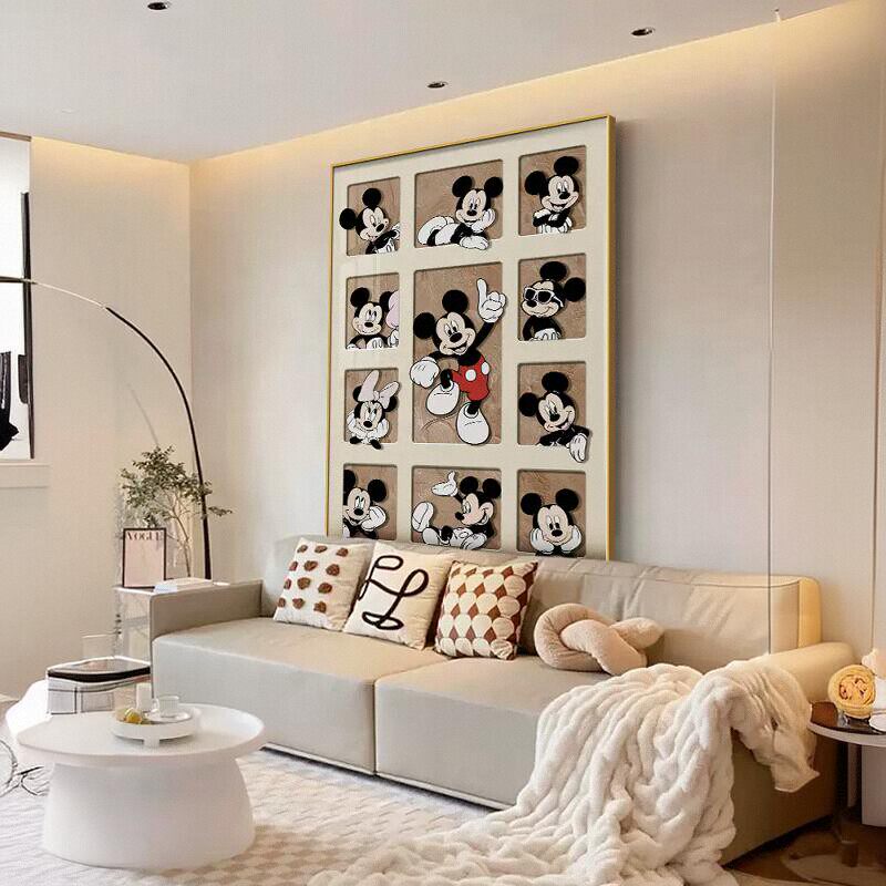 帅气米奇十字绣2025新款5d满钻手工钻石贴画带相框客厅装饰画