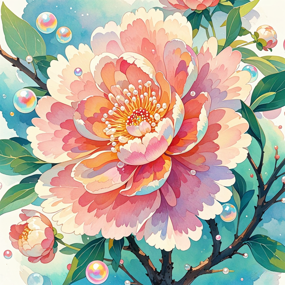 唯美牡丹花十字绣2025新款5d满钻手工钻石贴带相框客厅装饰画