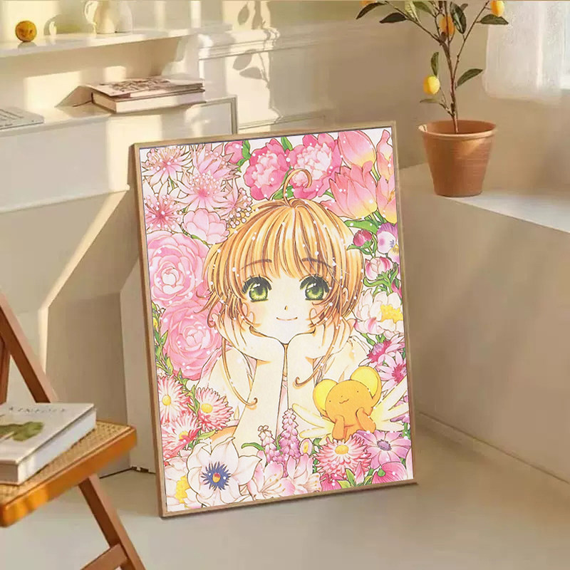 卡通花朵小女孩十字绣2025新款满钻手工diy点贴钻带框客厅装饰画,居家布艺,钻石绣,淘宝优惠券,粉丝福利购,淘宝优惠卷