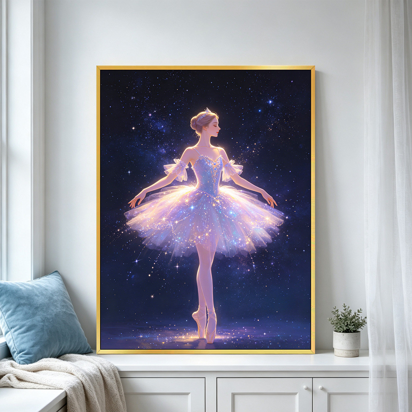 璀璨星空芭蕾少女钻石画2026新款卧室梦幻装饰画diy礼物手工粘钻